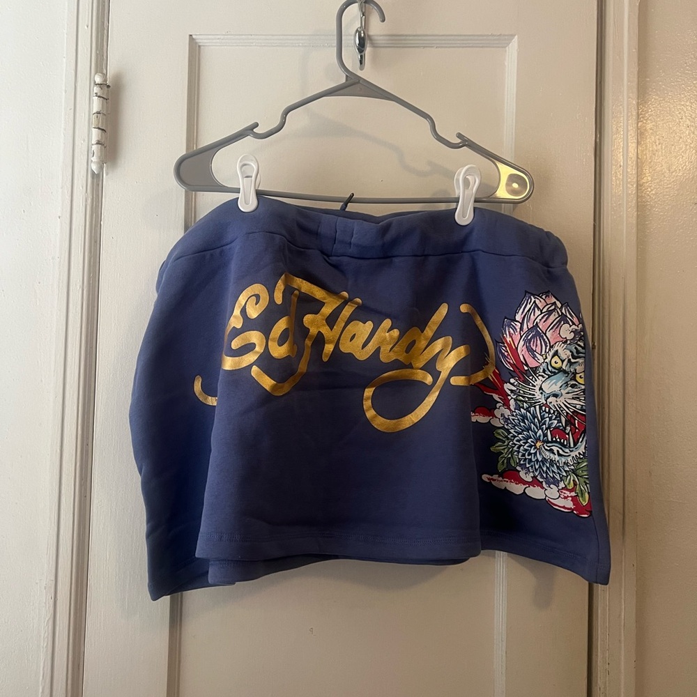 Plus Size Ed Hardy Tiger Lotus Skirt Set - Blue - Picture 7 of 8